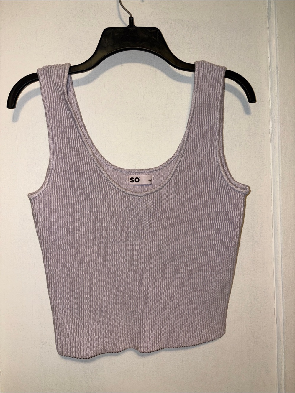 SO Ribbed Scoop Tank Top in Lavender